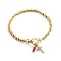 Hushmode - Cross Charm Birthstone Bracelet