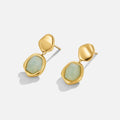 Hushmode - Gold Aquamarine Drop Earrings