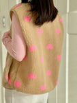 Hushmode — Heart Teddy Vest — Camel & Pink 3