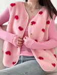 Hushmode — Heart Teddy Vest — Pink & Red 2