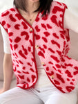 Hushmode — Leopard Teddy Vest — Pink & Red 2