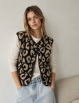 Hushmode — Leopard Teddy Vest — Chocolate 1