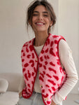 Hushmode — Leopard Teddy Vest — Pink & Red 1