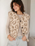 Hushmode — Leopard Teddy Vest — Beige 1