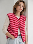 Hushmode — Striped Teddy Vest — Pink & Red 1