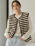 Hushmode — Striped Teddy Vest — Cream & Chocolate 1