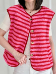 Hushmode — Striped Teddy Vest — Pink & Red 2