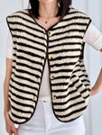 Hushmode — Striped Teddy Vest — Cream & Chocolate 2