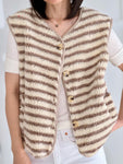 Hushmode — Striped Teddy Vest — Cream & Taupe 2