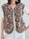 Hushmode — Leopard Teddy Vest — Taupe & Beige 2