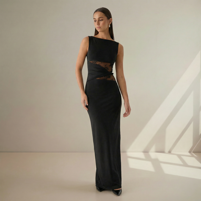 Hushmode - Noir Lace Column Dress