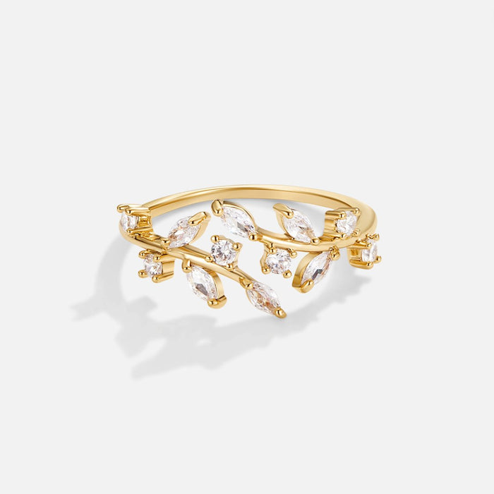 Hushmode - 18K Gold Crystal Vine Ring