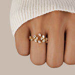 Hushmode - 18K Gold Crystal Vine Ring 2