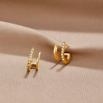Hushmode - 18K Gold & Crystal Claw Earrings 3
