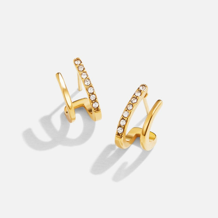 Hushmode - 18K Gold & Crystal Claw Earrings
