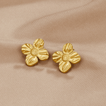 Hushmode - 18K Gold Flower Earrings 5