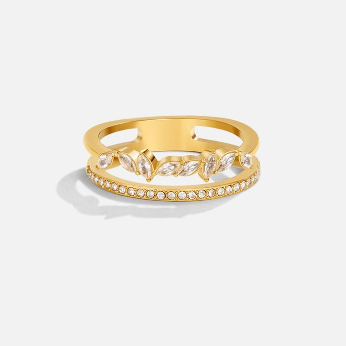 Hushmode - 18K Gold Mia Crystal Ring