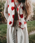 Hushmode — Heart Teddy Vest — White & Red 3