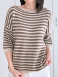 Hushmode — Fluffy Striped Sweater — Cappuccino 2