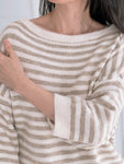 Hushmode — Fluffy Striped Sweater — Beige 4
