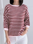 Hushmode — Fluffy Striped Sweater — Bordeaux 2