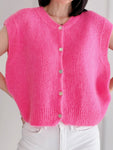 Hushmode — Mohair Knit Vest — Pink 2