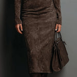 Hushmode - Dress, made from vegan suede 11