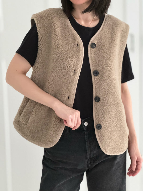 Hushmode — Teddy Vest — Taupe