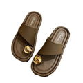 Hushmode - Sculpted Gold Accent Sandals 6