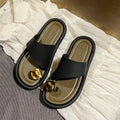 Hushmode - Sculpted Gold Accent Sandals 5