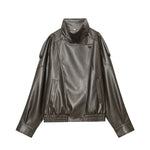 Hushmode - Leather turtleneck jacket 9