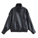 Hushmode - Leather turtleneck jacket 13