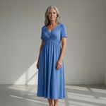 Hushmode - Short-sleeve V-Neck Dress 1