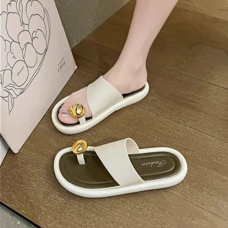 Hushmode - Sculpted Gold Accent Sandals - afbeelding 8
