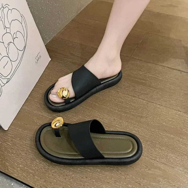 Hushmode - Sculpted Gold Accent Sandals - afbeelding 7