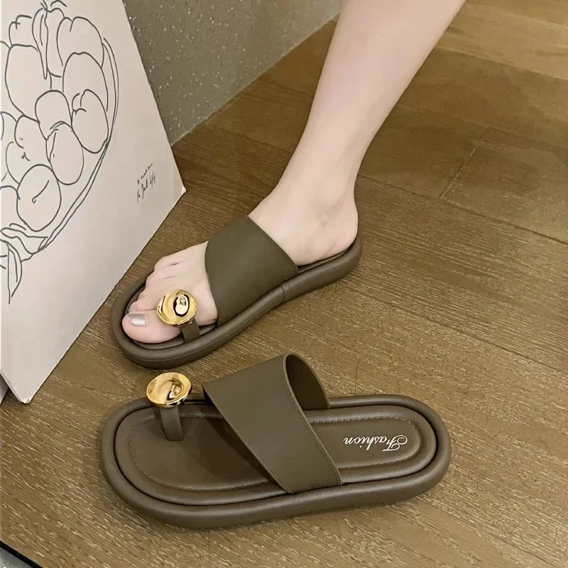 Hushmode - Sculpted Gold Accent Sandals - afbeelding 9
