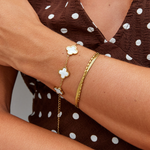 Hushmode - Gold White Clover Bracelet 3