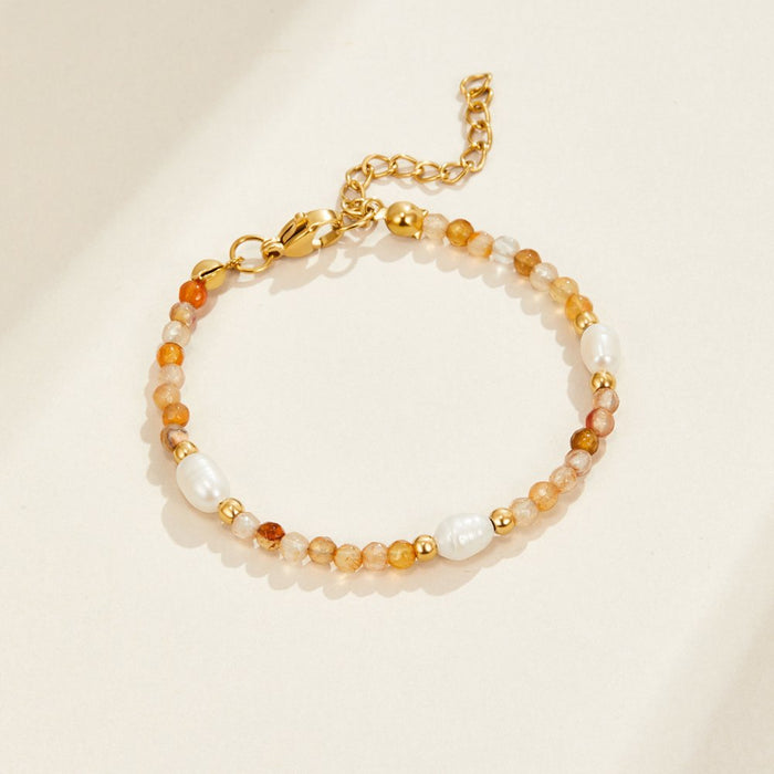 Hushmode - Agate & Pearl Bead Bracelet