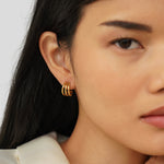 Hushmode - Triple Gold Hoop Earrings 5