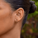 Hushmode - Triple Gold Hoop Earrings 4