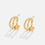 Hushmode - Triple Gold Hoop Earrings 1