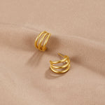 Hushmode - Triple Gold Hoop Earrings 3