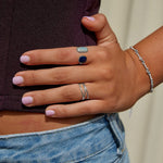 Hushmode - Aquamarine Wrap Silver Ring 4
