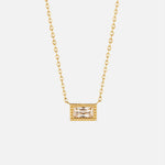 Hushmode - Baguette Birthstone Necklace 9