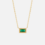 Hushmode - Baguette Birthstone Necklace 8