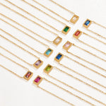 Hushmode - Baguette Birthstone Necklace 1