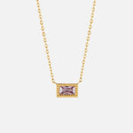 Hushmode - Baguette Birthstone Necklace 4