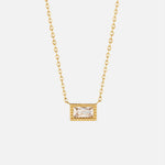 Hushmode - Baguette Birthstone Necklace 7