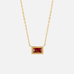 Hushmode - Baguette Birthstone Necklace 3