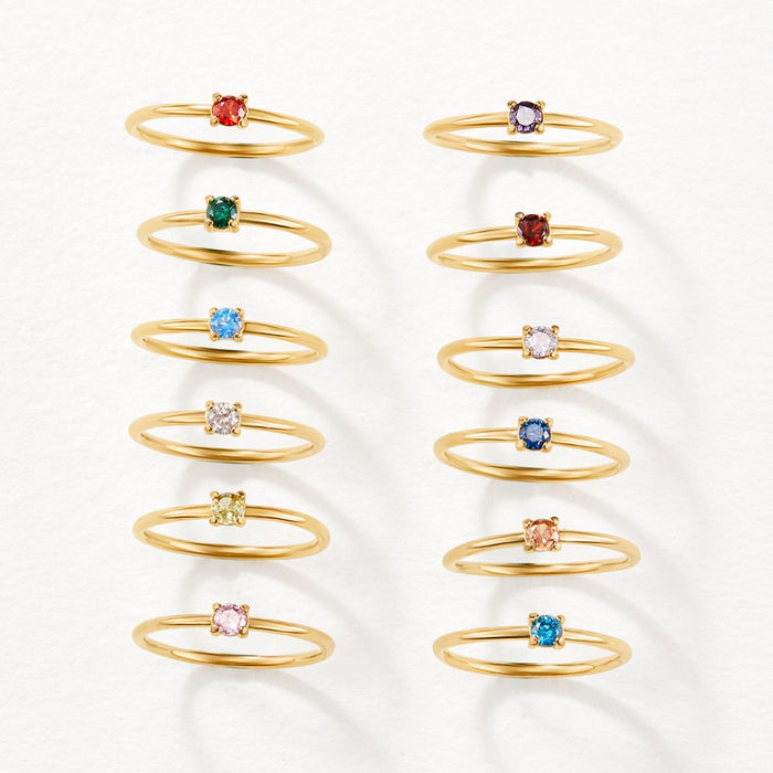Hushmode - Birthstone 18K Gold Rings